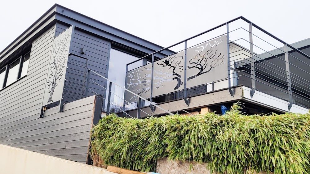 Terrasse - Aménagement sur terrasse existante : GC en lisses - Brise-vue