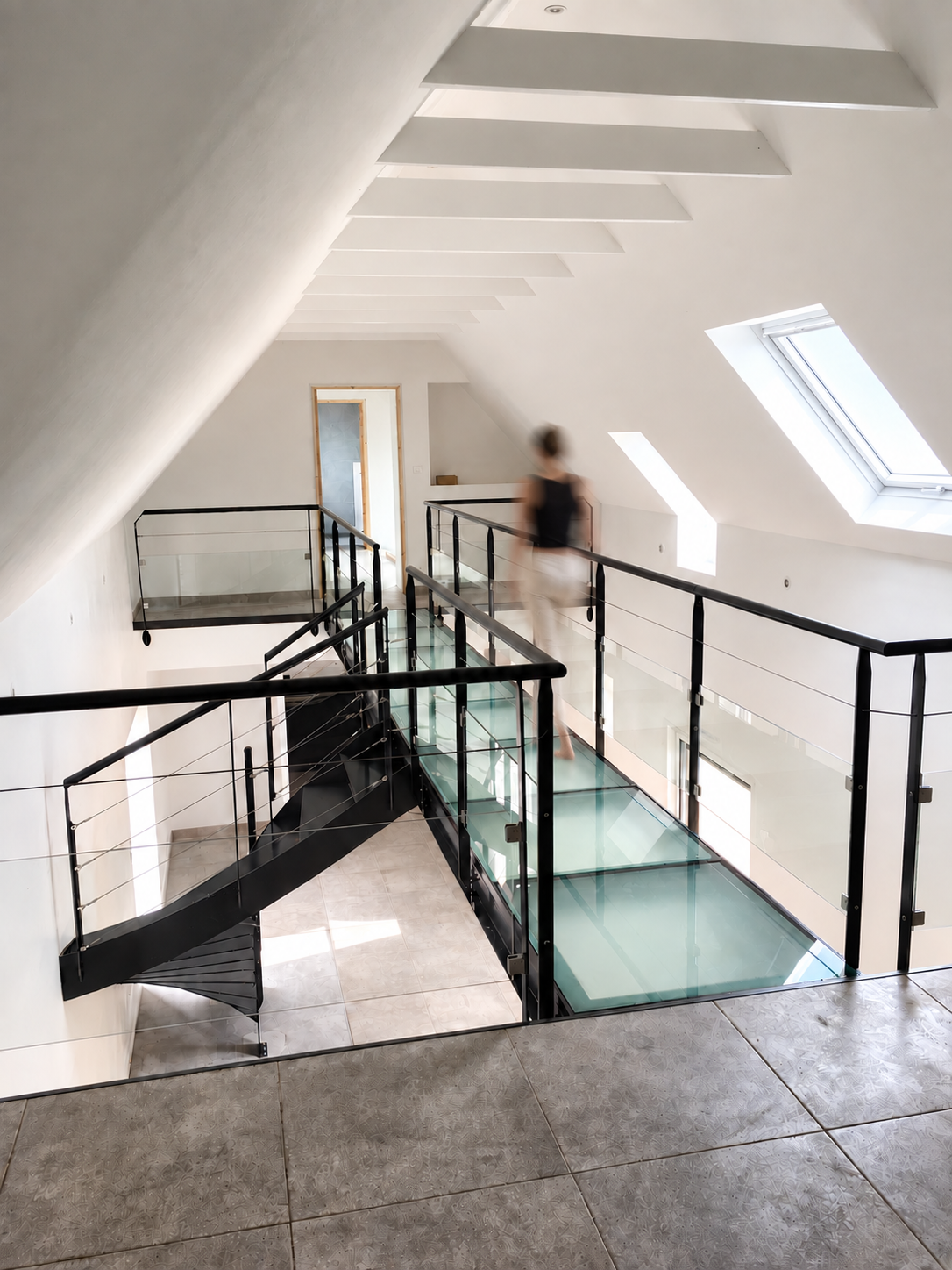 Passerelle suspendue - Verre